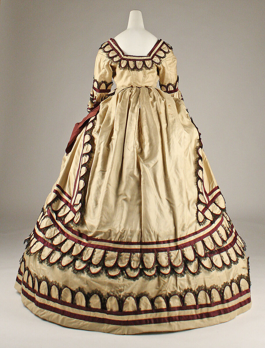 Dress, silk, British