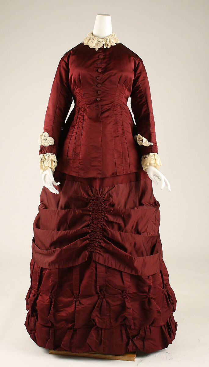 Dress, wool, silk, British