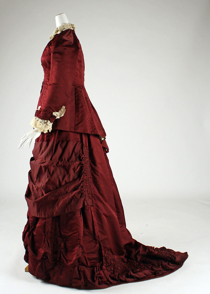 Dress, wool, silk, British