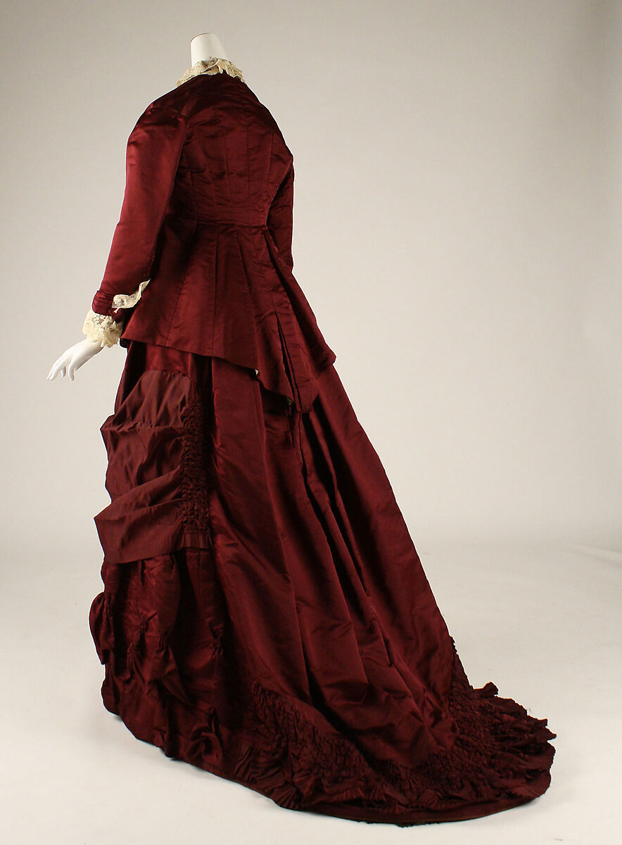 Dress, wool, silk, British