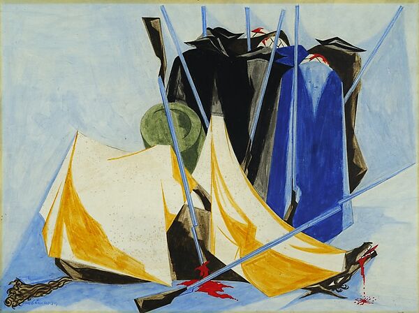 Defeat, Jacob Lawrence (American, Atlantic City, New Jersey 1917–2000 Seattle, Washington), Egg tempera on hardboard 