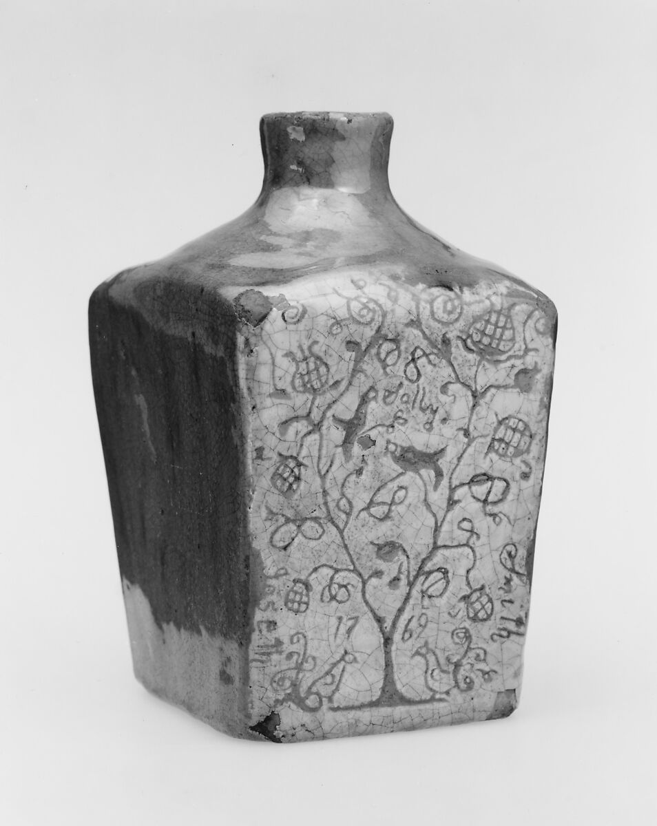Tea Canister, Joseph Smith  , active 1760s, Earthenware; Redware, American