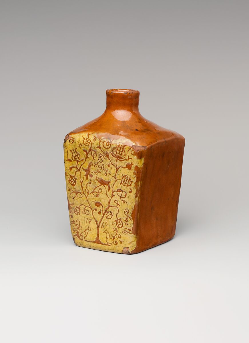 Tea Canister, Joseph Smith  , active 1760s, Earthenware; Redware, American 