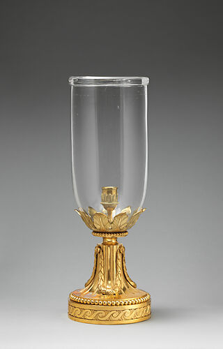 Candlestand (flambeau de jardin) with shade (one of a pair)