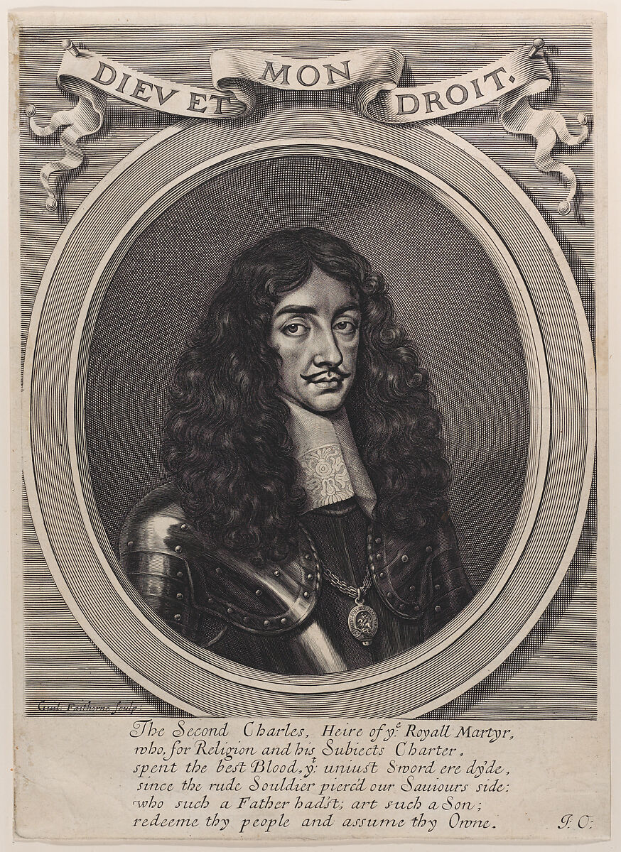 King Charles II, William Faithorne the Elder (British, London ca. 1620–1691 London), Engraving; first state of two 