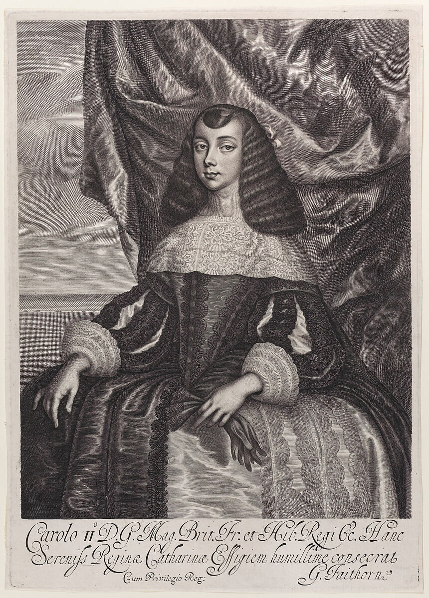 Catherine of Braganza, William Faithorne the Elder (British, London ca. 1620–1691 London), Engraving; second state of three 
