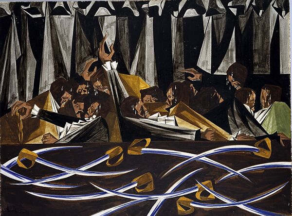 We, the people of the United States, in order to form a more perfect Union, establish justice, insure domestic tranquility..., Jacob Lawrence (American, Atlantic City, New Jersey 1917–2000 Seattle, Washington), Egg tempera on hardboard 