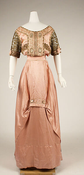 Evening dress, silk, American or European 