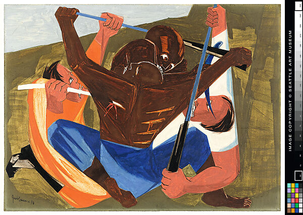...for freedom we want and will have, for we have served this cruel land long enuff... -a Georgia slave, 1810, Jacob Lawrence (American, Atlantic City, New Jersey 1917–2000 Seattle, Washington), Egg tempera on hardboard 