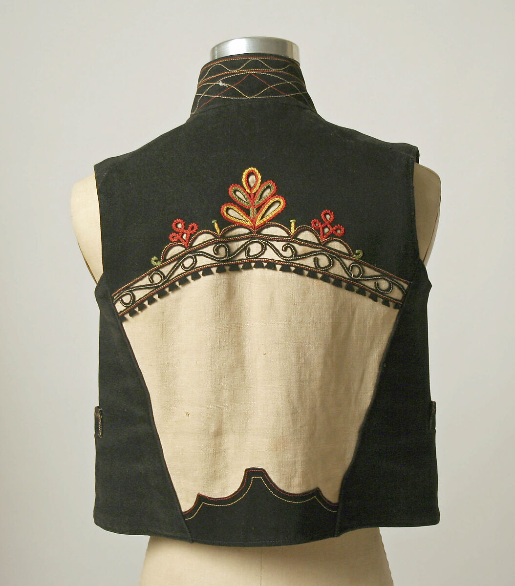 Ensemble, wool, linen, metal, Spanish