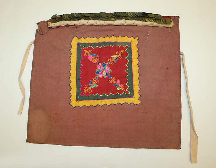 Ensemble, Linen, cotton, metal; embroidered