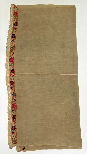 Ensemble, Wool, cotton, metal, metal wrapped thread; embroidered