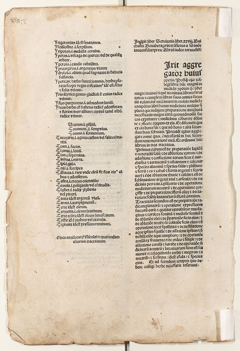 A peasant going to market, Anonymous, Italian, 15th century, Engraving with hand coloring and manuscript additions throughout, pasted to the inside cover of a medical book