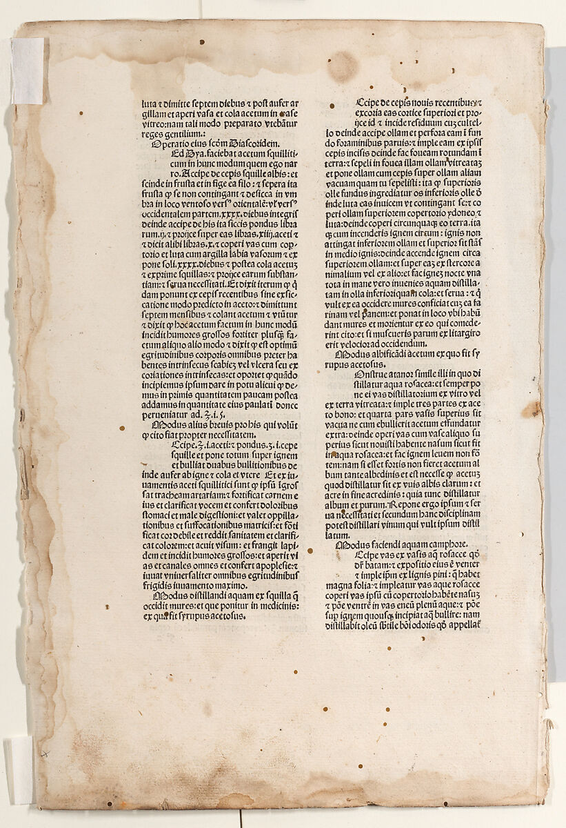 A peasant going to market, Anonymous, Italian, 15th century, Engraving with hand coloring and manuscript additions throughout, pasted to the inside cover of a medical book