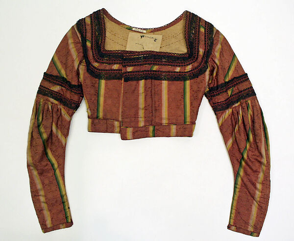 Ensemble, silk, metal, metallic thread, German