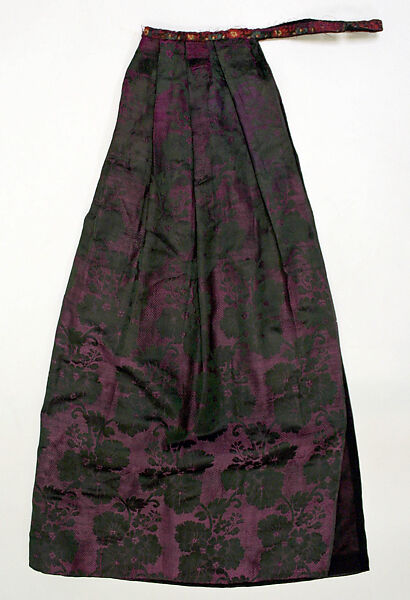 Ensemble, silk, metal, metallic thread, German