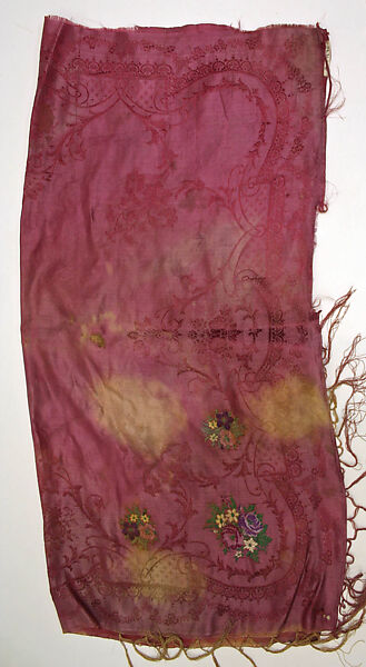 Ensemble, silk, metal, metallic thread, German