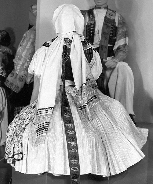 Ensemble, cotton, silk, Czech