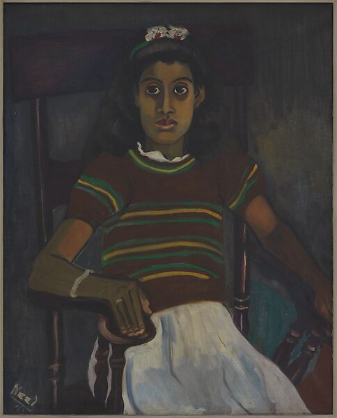 Puerto Rican Girl on a Chair, Alice Neel (American, Merion Square, Pennsylvania 1900–1984 New York), Oil on canvas 