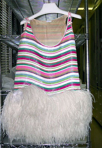 Dress, Geoffrey Beene (American, Haynesville, Louisiana 1927–2004 New York), silk, ostrich feather, plastic, metal, American