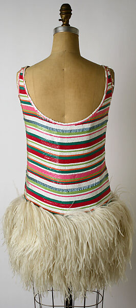 Dress, Geoffrey Beene (American, Haynesville, Louisiana 1927–2004 New York), silk, ostrich feather, plastic, metal, American