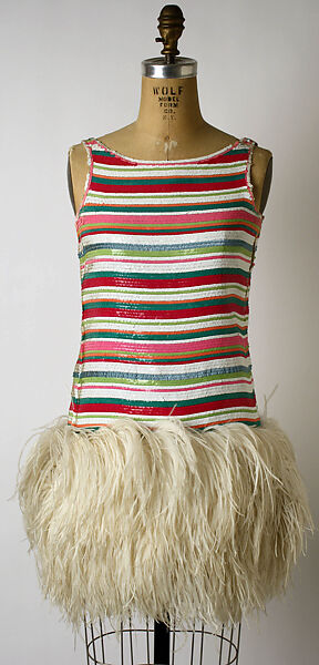 Dress, Geoffrey Beene (American, Haynesville, Louisiana 1927–2004 New York), silk, ostrich feather, plastic, metal, American 