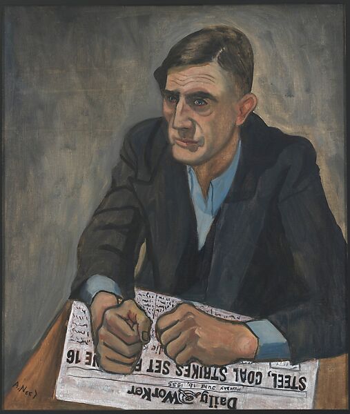 Pat Whalen, Alice Neel (American, Merion Square, Pennsylvania 1900–1984 New York), Oil, ink, and newspaper on canvas 