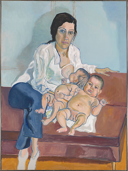 Nancy and the Twins, Alice Neel (American, Merion Square, Pennsylvania 1900–1984 New York), Oil on canvas 