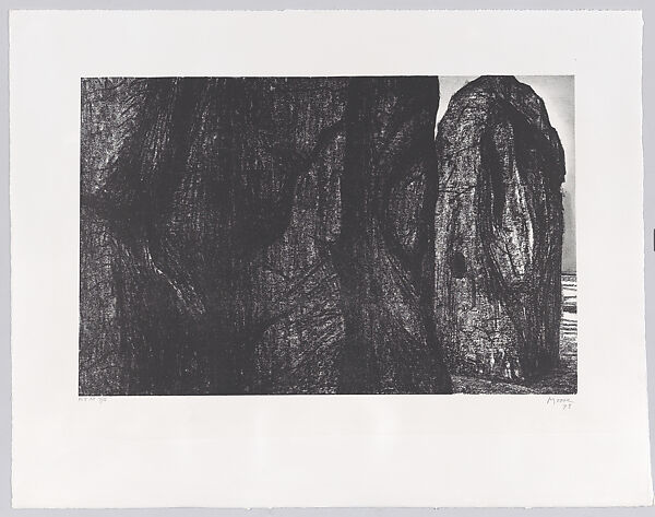 Stonehenge V; Hacked Stone, Henry Moore (British, Castleford 1898–1986 Much Hadham), Lithograph 