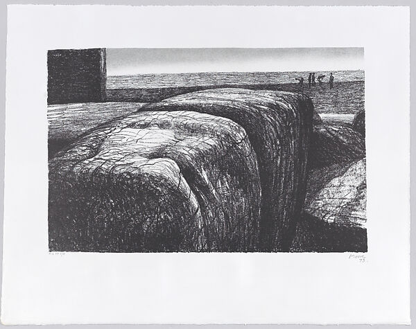 Stonehenge VI; Fallen Giant, Henry Moore (British, Castleford 1898–1986 Much Hadham), Lithograph 