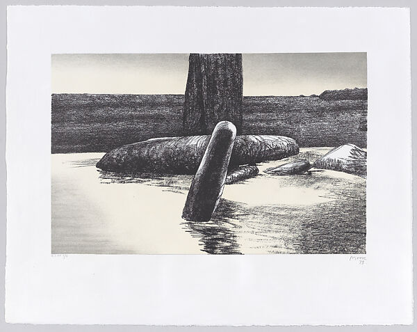 Stonehenge VII; Rainwashed Stones, Henry Moore (British, Castleford 1898–1986 Much Hadham), Lithograph 