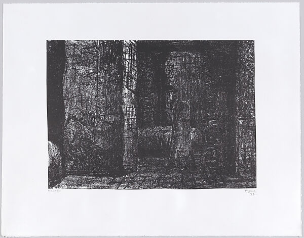 Stonehenge XII; Moonlit Blackness, Henry Moore (British, Castleford 1898–1986 Much Hadham), Lithograph 