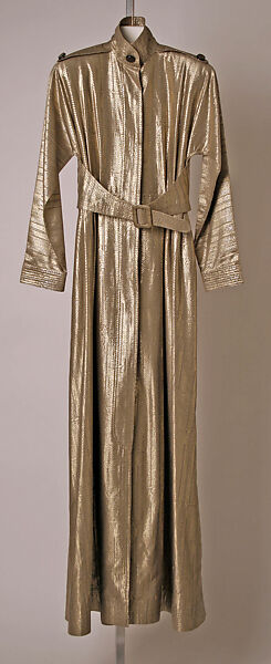 Trench coat, Geoffrey Beene (American, Haynesville, Louisiana 1927–2004 New York), metallic, metal, American 