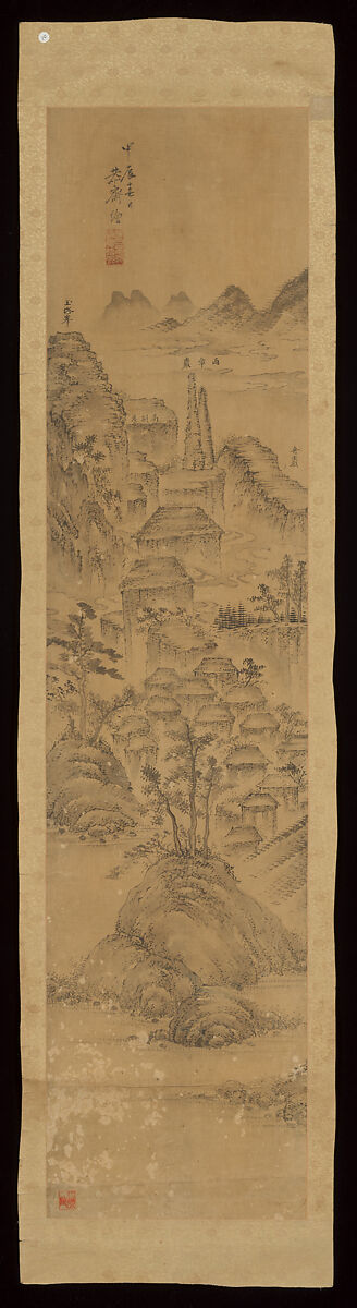 Chilbosan (Seven Jeweled Mountain), Unidentified artist 19th century, Set of 10 paintings previously in folding screen format; ink on cotton, Korea