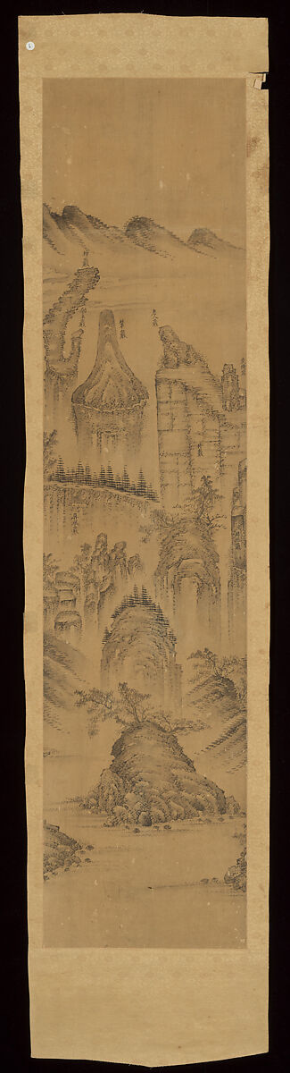 Chilbosan (Seven Jeweled Mountain), Unidentified artist 19th century, Set of 10 paintings previously in folding screen format; ink on cotton, Korea