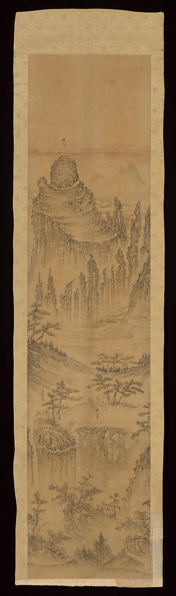 Chilbosan (Seven Jeweled Mountain), Unidentified artist 19th century, Set of 10 paintings previously in folding screen format; ink on cotton, Korea