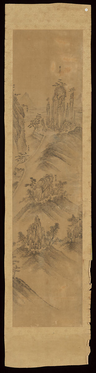 Chilbosan (Seven Jeweled Mountain), Unidentified artist 19th century, Set of 10 paintings previously in folding screen format; ink on cotton, Korea 