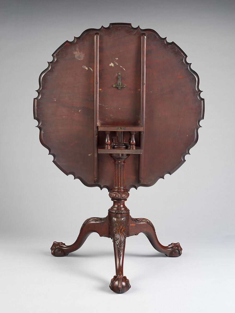 Tilt-Top Table, Mahogany; brass, iron, American