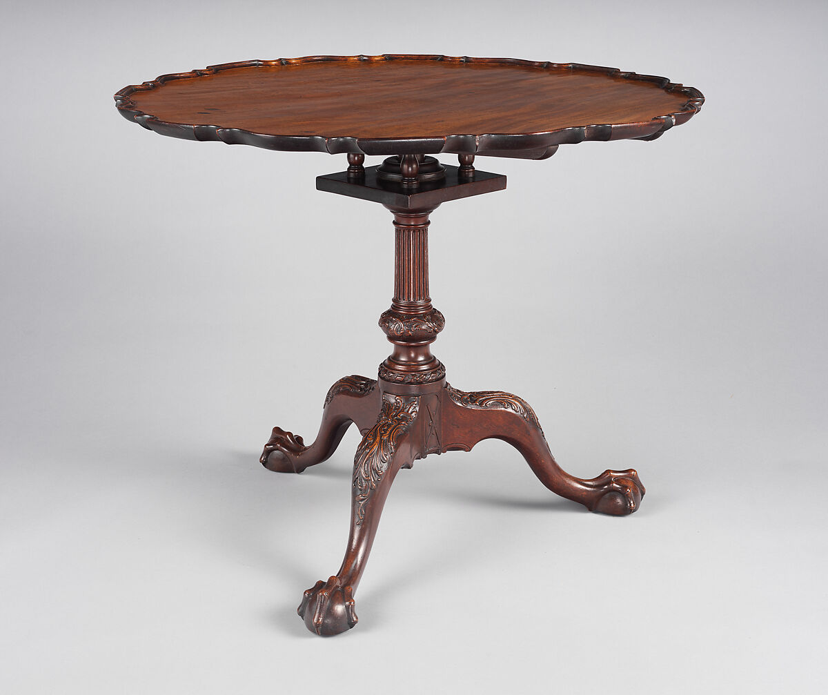 Tilt-Top Table, Mahogany; brass, iron, American