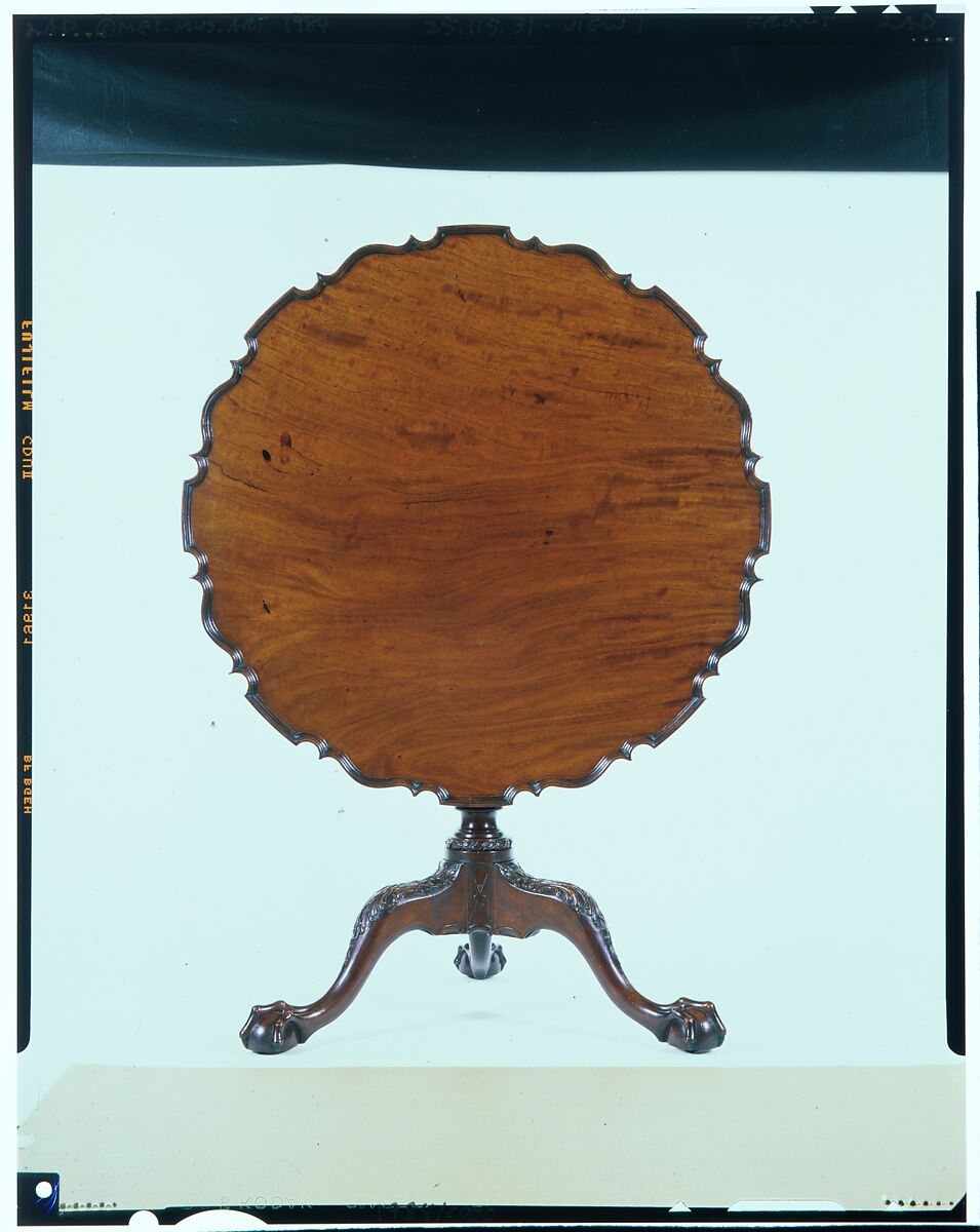 Tilt-Top Table, Mahogany; brass, iron, American