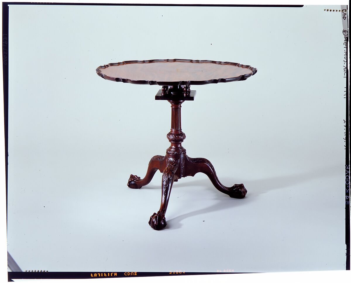 Tilt-Top Table, Mahogany; brass, iron, American