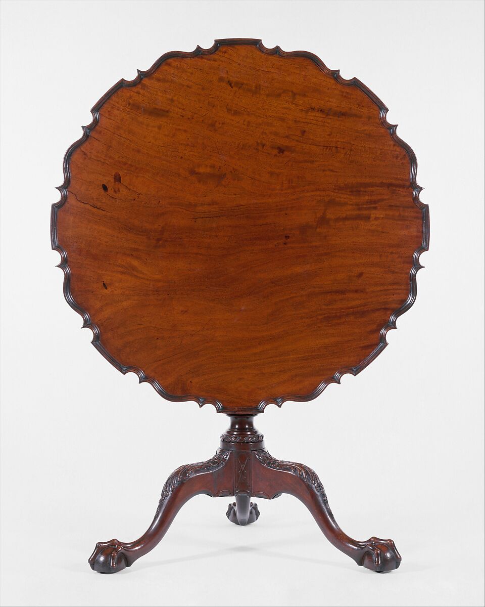 Tilt-Top Table, Mahogany; brass, iron, American