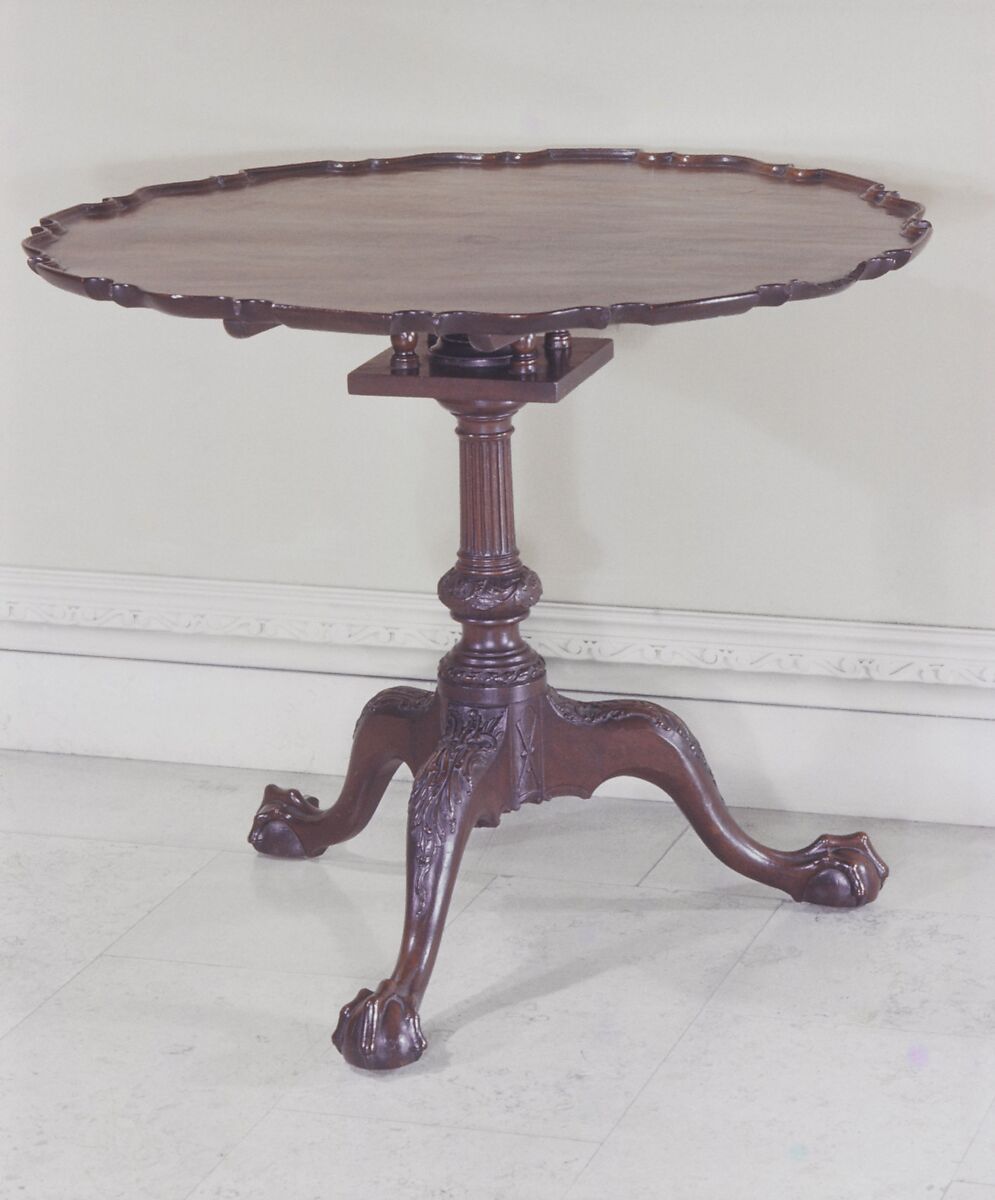 Tilt-Top Table, Mahogany; brass, iron, American