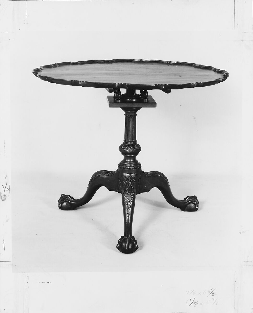 Tilt-Top Table, Mahogany; brass, iron, American