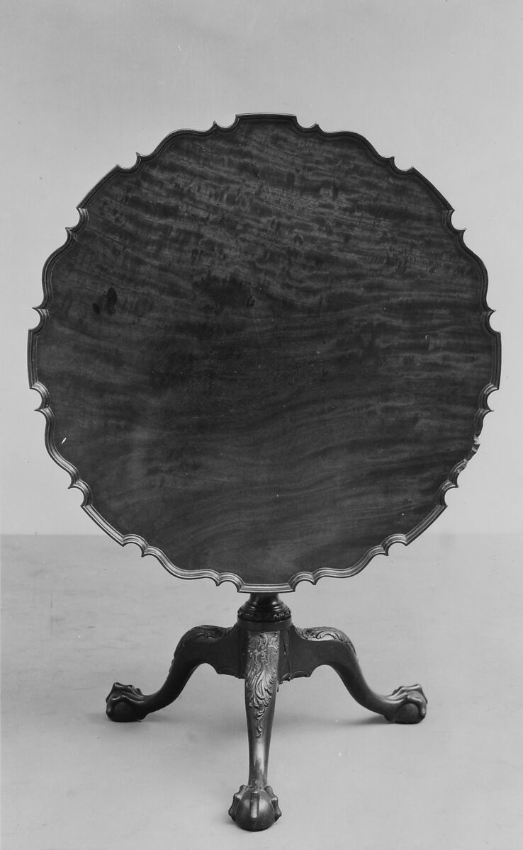 Tilt-Top Table, Mahogany; brass, iron, American