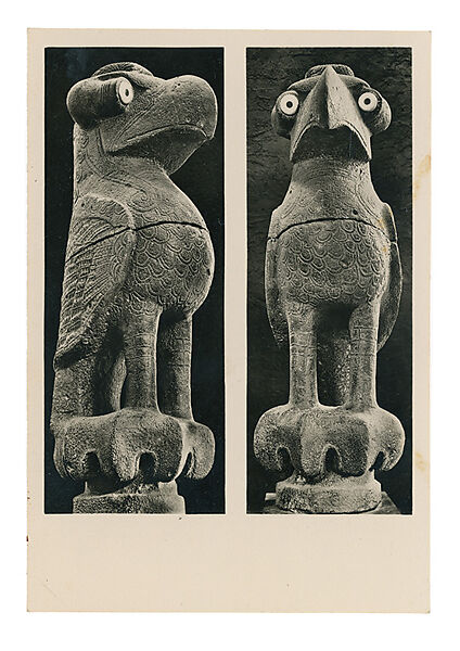 Postcard with image of Tell Halaf artifact, Printed postcard 