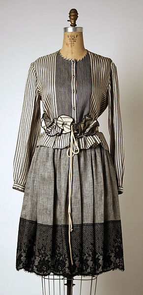 Ensemble, Geoffrey Beene (American, Haynesville, Louisiana 1927–2004 New York), (a) silk, linen, plastic; (b) silk, plastic; (c) synthetic fiber; (d) silk, linen, plastic, cotton, American