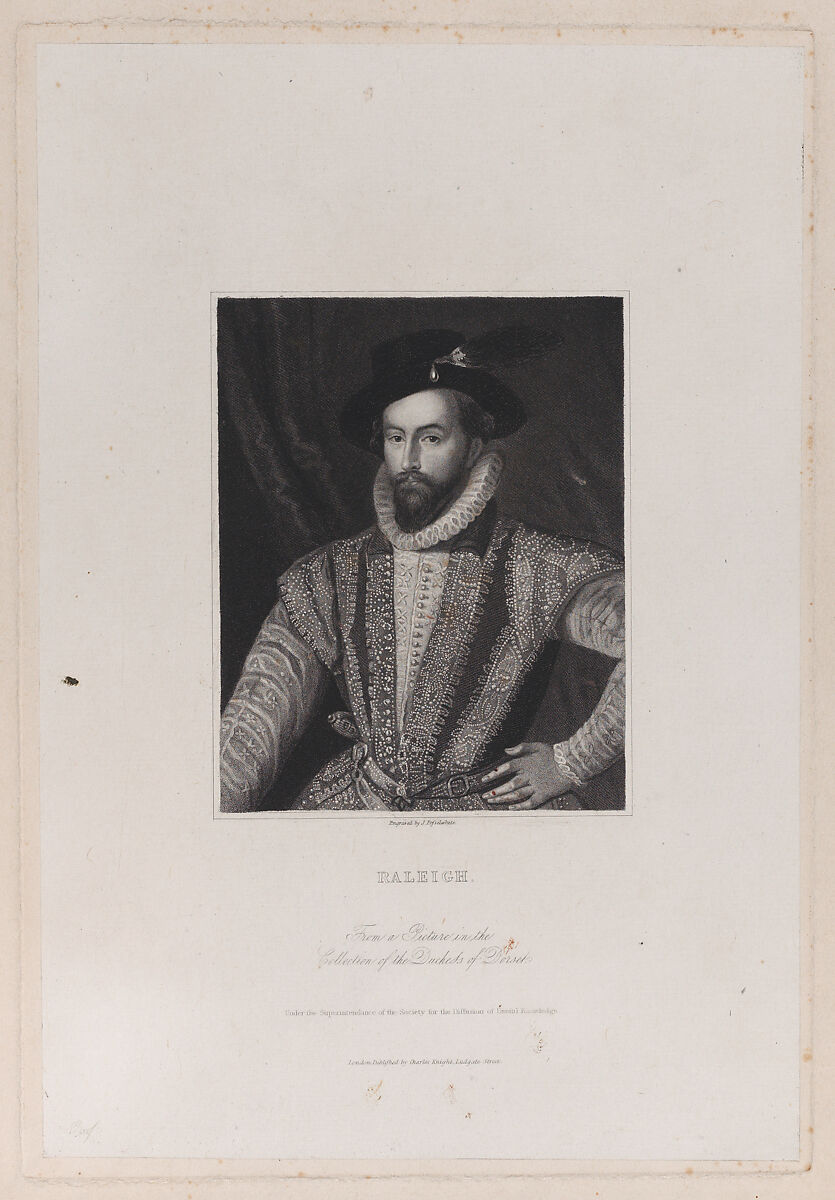 Sir Walter Raleigh, James Posselwhite (British, 1798–1884 London), Stipple engraving 