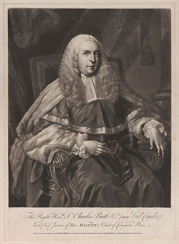 The Right Honorable Sir Charles Pratt, Knight, now Lord Camden