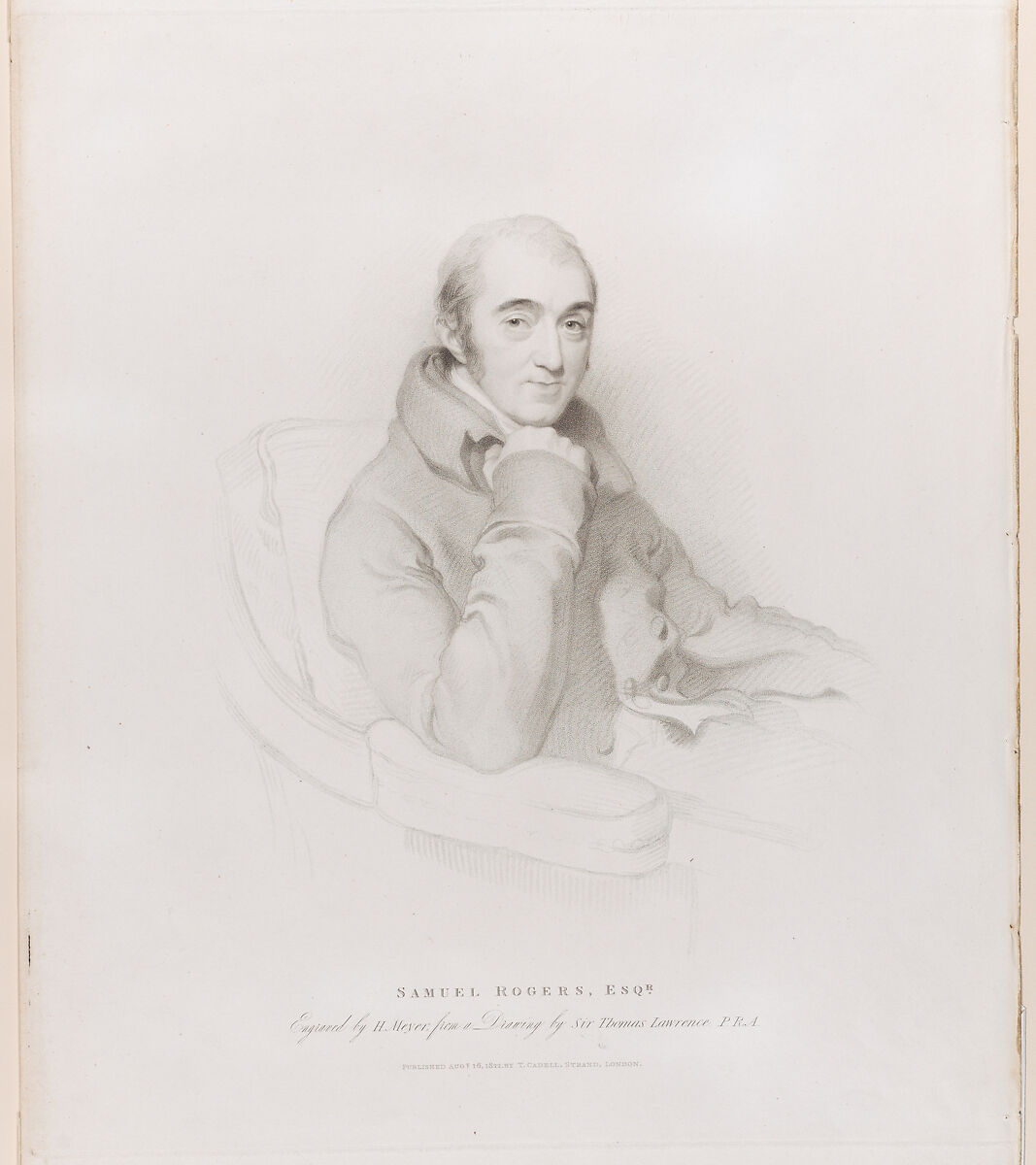 Samuel Rogers, Henry Meyer (British, London 1780–1847 London), Stipple engraving 